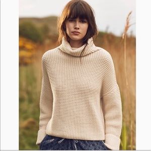 NEW Free People Park City pullover in ivory XS